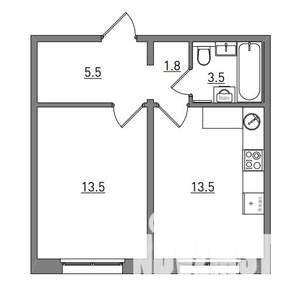 1-к квартира, вторичка, 38м2, 9/17 этаж