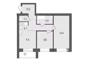 3-к квартира, вторичка, 58м2, 9/9 этаж