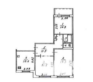 2-к квартира, вторичка, 69м2, 2/5 этаж