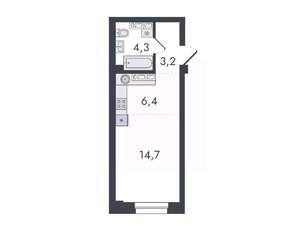 Студия квартира, вторичка, 29м2, 15/16 этаж