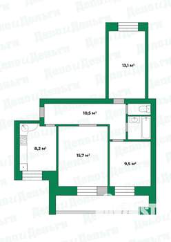 3-к квартира, вторичка, 65м2, 9/9 этаж
