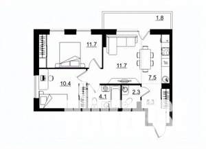 3-к квартира, строящийся дом, 55м2, 11/11 этаж