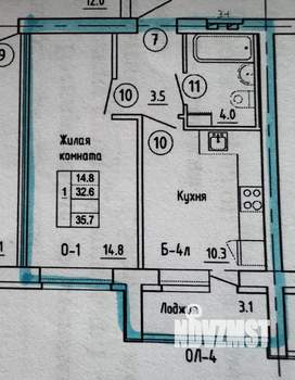 1-к квартира, вторичка, 33м2, 5/12 этаж