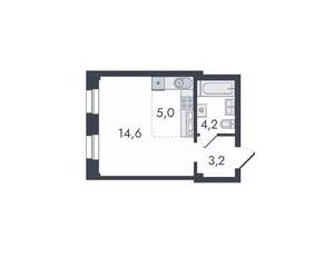 Студия квартира, вторичка, 27м2, 13/16 этаж