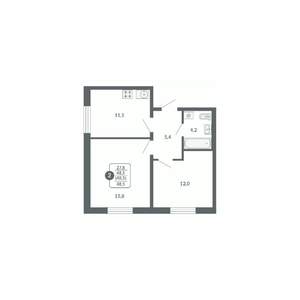 2-к квартира, вторичка, 49м2, 14/17 этаж