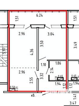 1-к квартира, вторичка, 50м2, 17/17 этаж