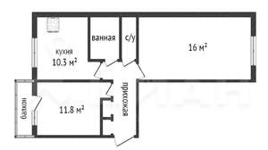 2-к квартира, вторичка, 48м2, 8/9 этаж