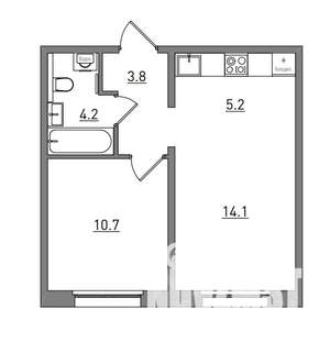 2-к квартира, вторичка, 38м2, 1/17 этаж