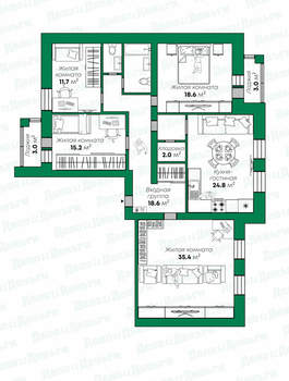 5-к квартира, вторичка, 138м2, 2/6 этаж