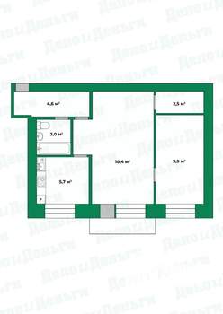 2-к квартира, вторичка, 44м2, 3/4 этаж