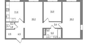 3-к квартира, вторичка, 80м2, 11/16 этаж