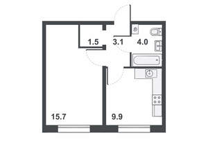 1-к квартира, вторичка, 34м2, 15/16 этаж