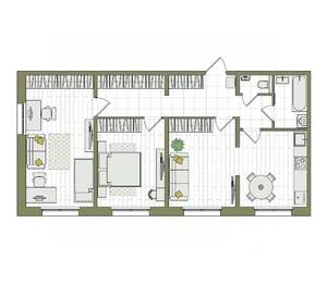 3-к квартира, вторичка, 76м2, 11/17 этаж