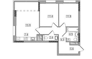 3-к квартира, вторичка, 65м2, 11/17 этаж