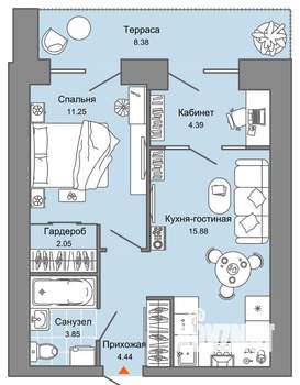 2-к квартира, вторичка, 44м2, 2/9 этаж