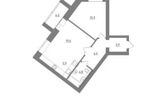 2-к квартира, вторичка, 61м2, 1/12 этаж