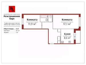 2-к квартира, вторичка, 54м2, 5/5 этаж