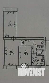 3-к квартира, вторичка, 57м2, 1/5 этаж