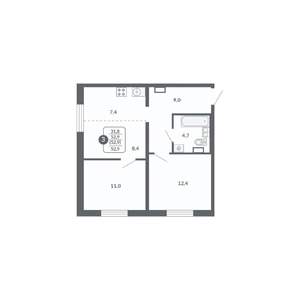 3-к квартира, вторичка, 53м2, 13/17 этаж