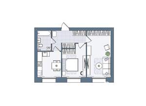 2-к квартира, вторичка, 51м2, 1/7 этаж