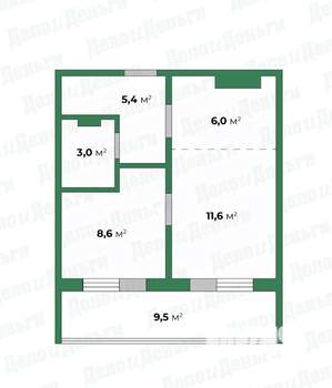 2-к квартира, вторичка, 44м2, 14/17 этаж