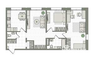 3-к квартира, вторичка, 79м2, 1/16 этаж