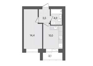 1-к квартира, вторичка, 35м2, 3/9 этаж