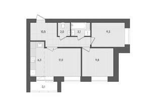 3-к квартира, вторичка, 55м2, 2/9 этаж
