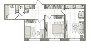3-к квартира, вторичка, 59м2, 6/16 этаж