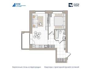2-к квартира, вторичка, 48м2, 4/6 этаж