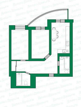 2-к квартира, вторичка, 54м2, 22/25 этаж
