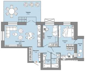 3-к квартира, вторичка, 87м2, 3/9 этаж