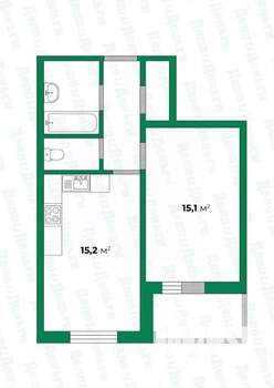 2-к квартира, сданный дом, 41м2, 2/17 этаж