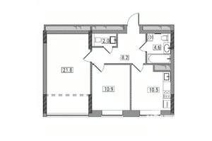 2-к квартира, вторичка, 59м2, 6/17 этаж