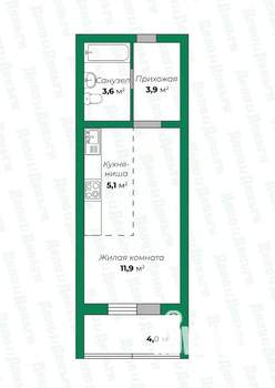 Студия квартира, вторичка, 25м2, 14/17 этаж