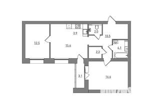 3-к квартира, вторичка, 70м2, 6/6 этаж