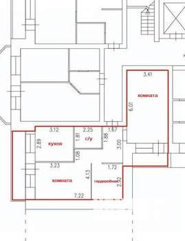 2-к квартира, вторичка, 74м2, 1/12 этаж