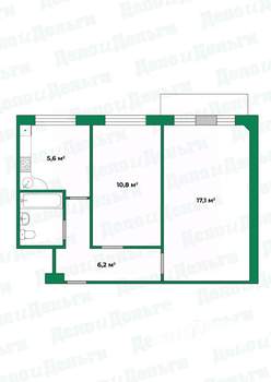 2-к квартира, вторичка, 44м2, 4/5 этаж