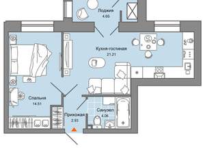 1-к квартира, вторичка, 37м2, 3/8 этаж