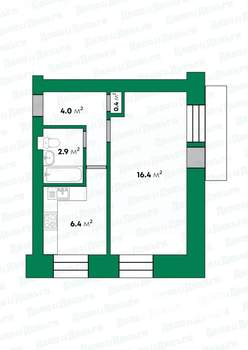 1-к квартира, вторичка, 30м2, 5/5 этаж