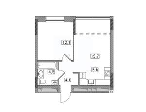 2-к квартира, вторичка, 42м2, 11/17 этаж
