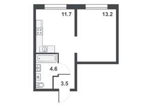 1-к квартира, вторичка, 33м2, 14/16 этаж