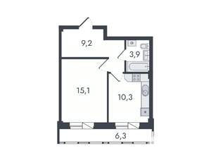 1-к квартира, вторичка, 45м2, 11/16 этаж