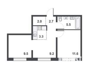 3-к квартира, вторичка, 44м2, 7/16 этаж