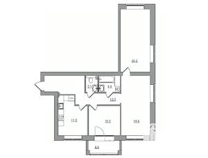 3-к квартира, вторичка, 84м2, 3/6 этаж