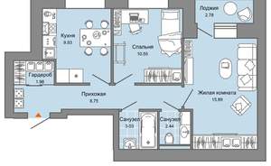 3-к квартира, вторичка, 70м2, 6/7 этаж