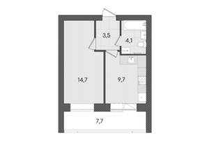 1-к квартира, вторичка, 40м2, 2/9 этаж