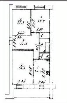 3-к квартира, вторичка, 70м2, 5/5 этаж