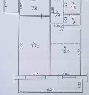 1-к квартира, вторичка, 49м2, 2/17 этаж
