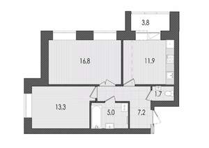 2-к квартира, вторичка, 60м2, 5/9 этаж